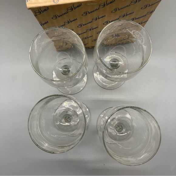 Princess House 587 Set of 4 Crystal French Horn Wine Glasses - New In Box EVC - Picture 4 of 5